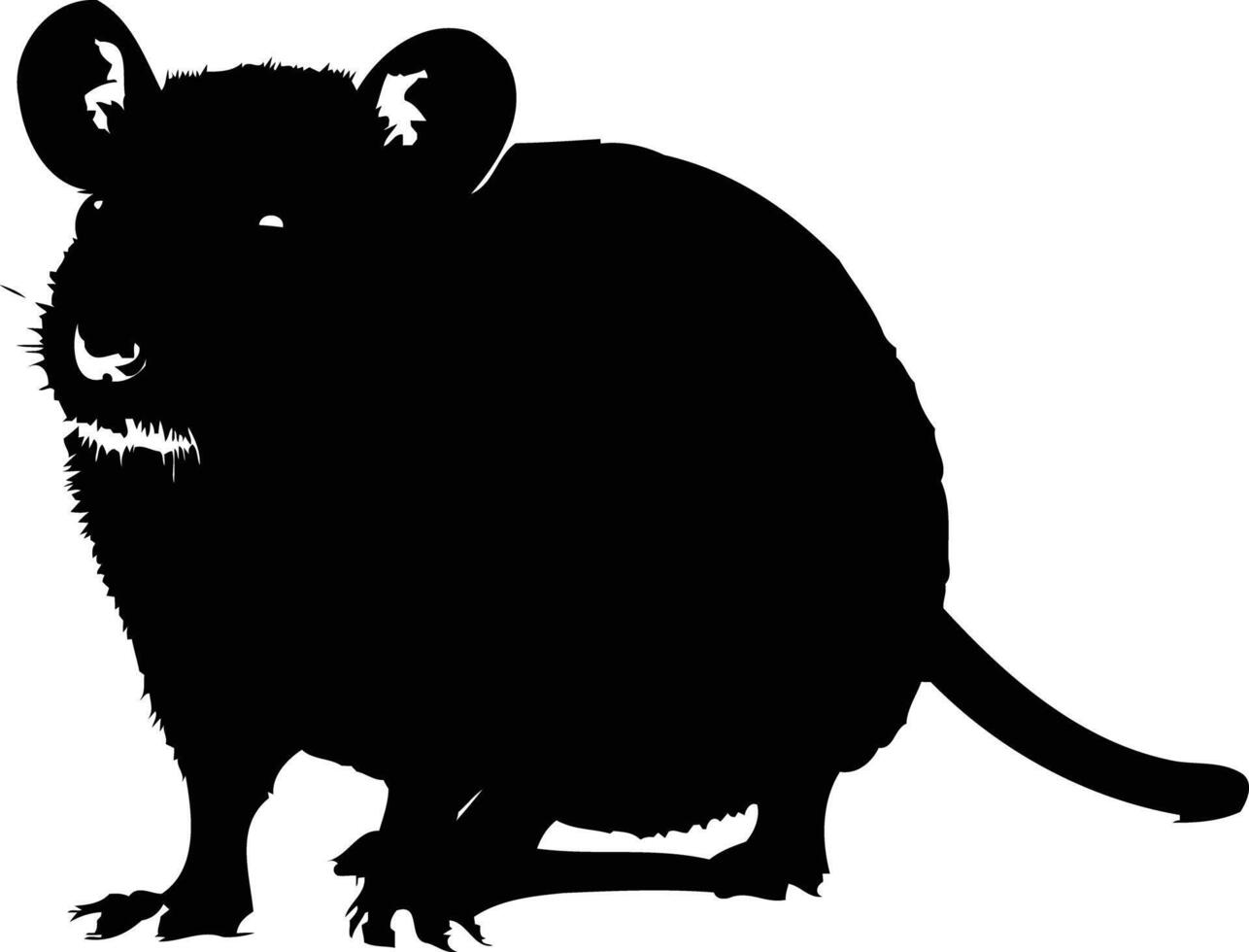 A simple, bold silhouette of a rat, perfect for illustrating concepts of urban life, pests, or even cuteness vector