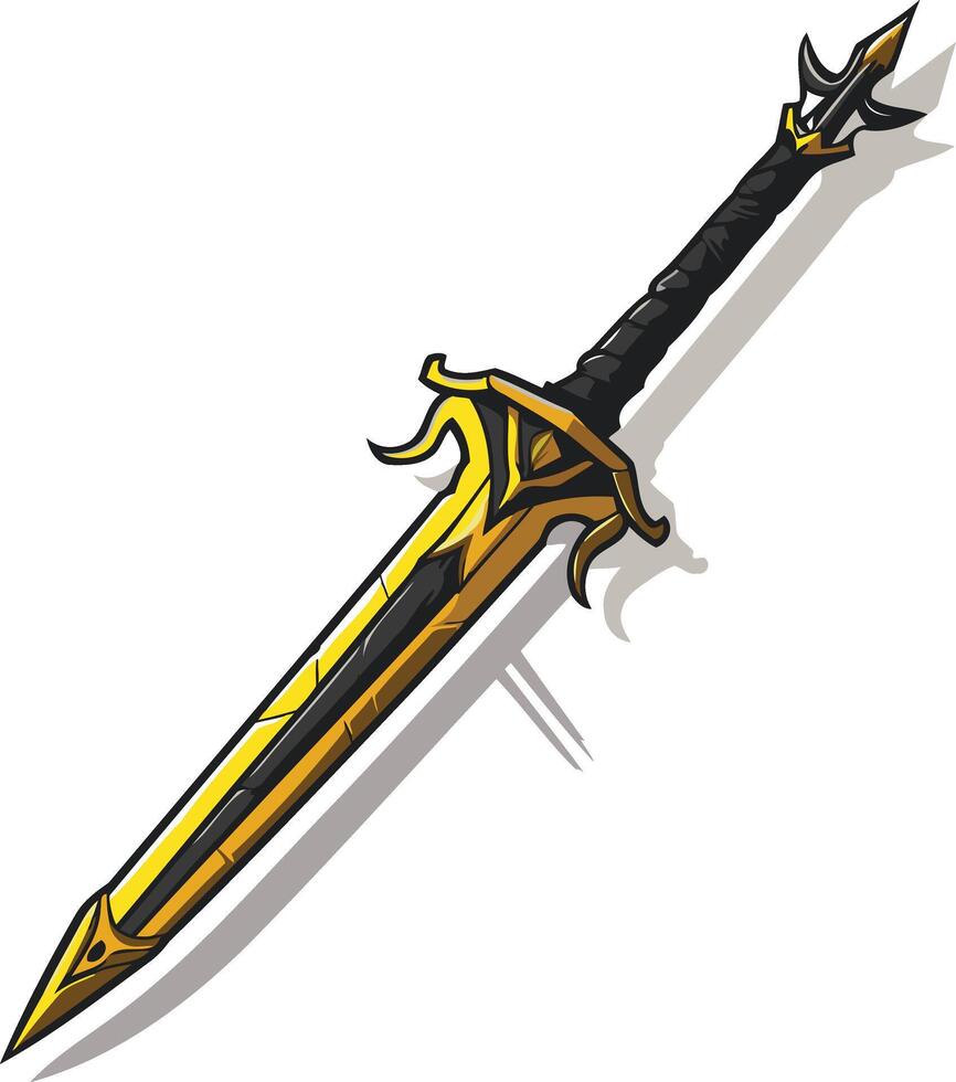 Golden Sword with Black Grip vector