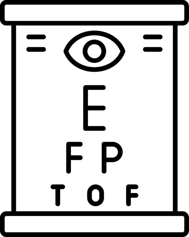 Eye Chart Line Icon vector