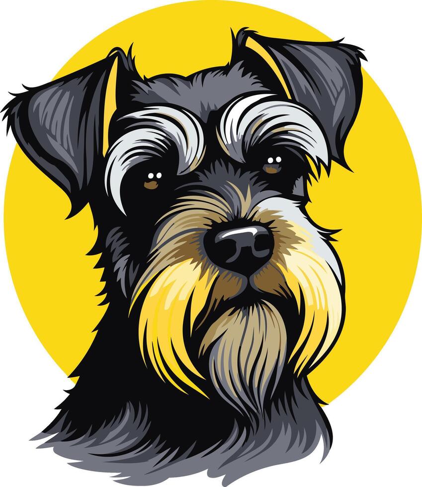 Portrait of a Miniature Schnauzer vector