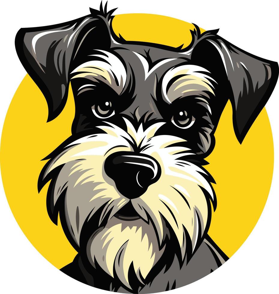 Portrait of a Miniature Schnauzer vector