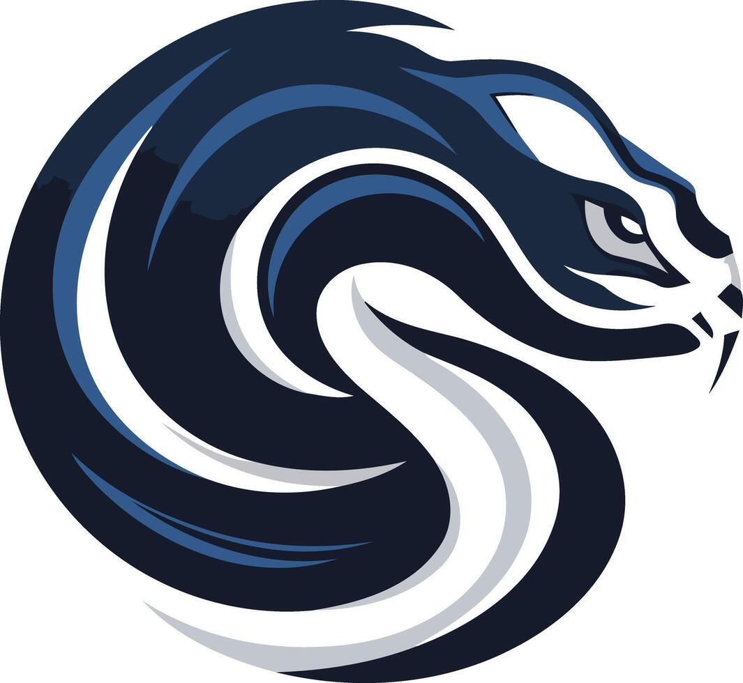 Abstract Snake Design in Blue and White vector