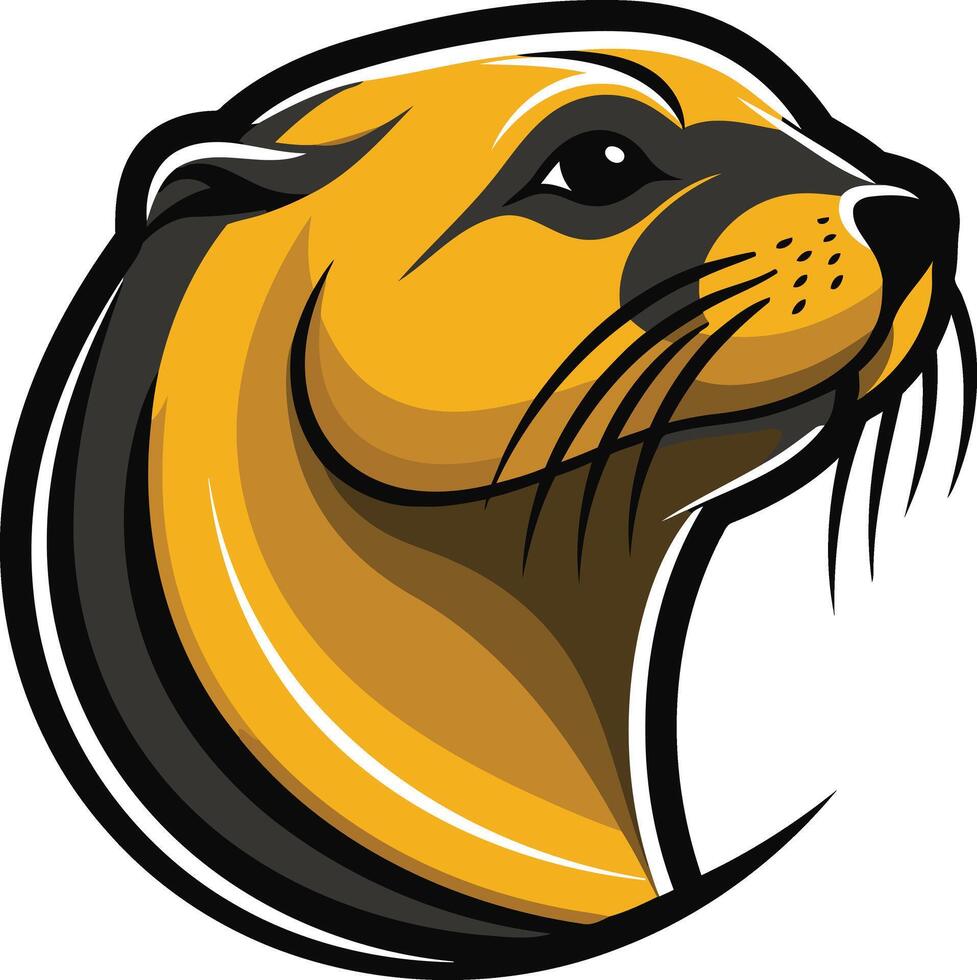 Otter Mascot Design with Yellow Fur vector