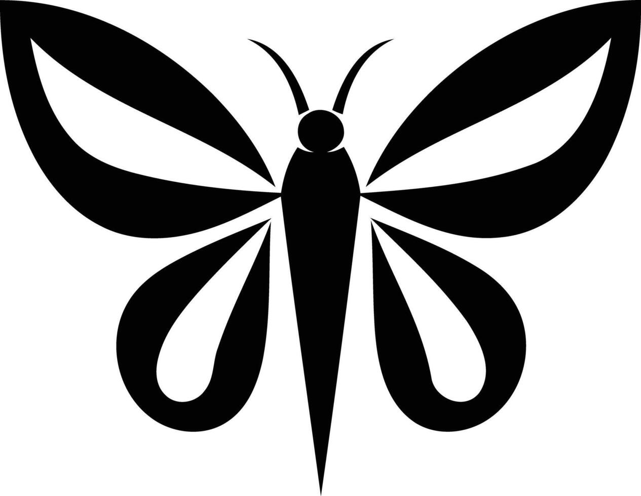 Simple, elegant silhouette of a butterfly, perfect for branding, logos, and design projects vector