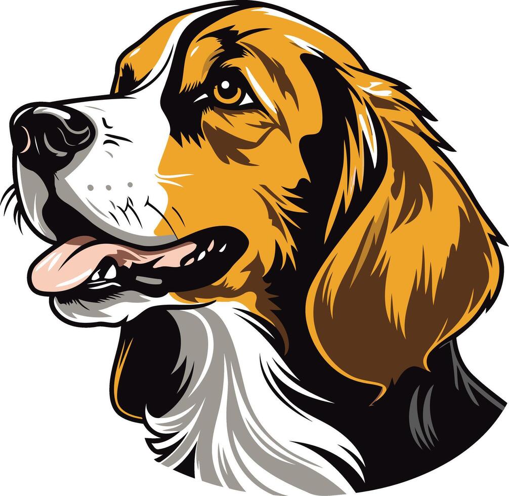 Beagle Portrait A Close-Up of a Friendly Canine vector