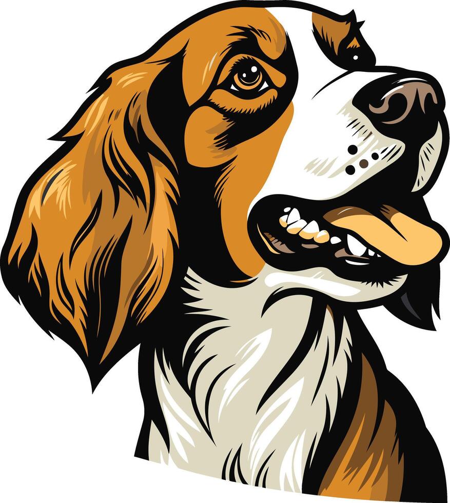 Portrait of a Cheerful Dog vector