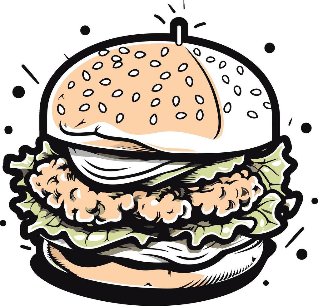 Delicious Burger Illustration vector