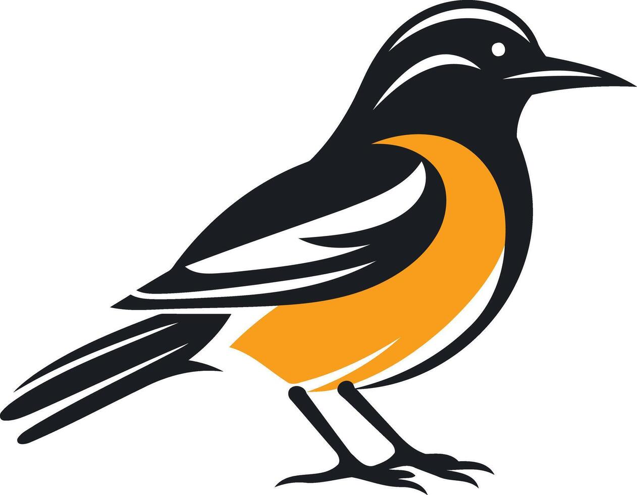 Stylized Illustration of an Orange Bird vector