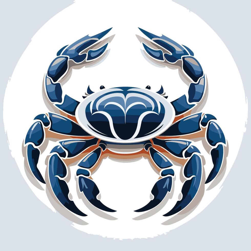 Blue Crab Illustration on a White Background vector