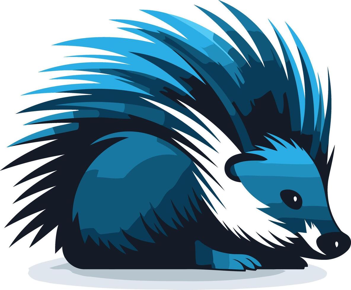 Blue Porcupine Illustration vector