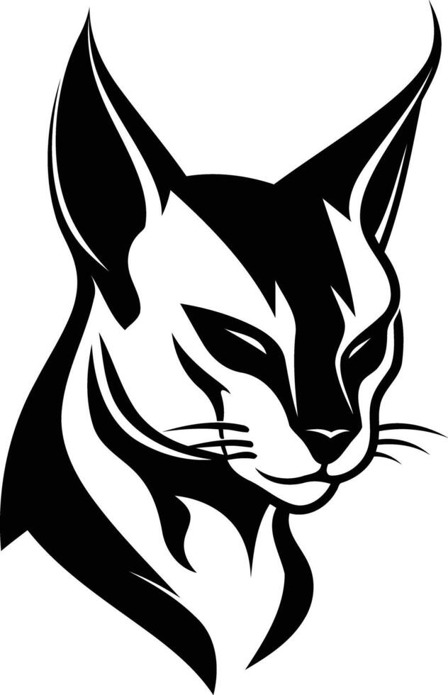 Stylish black and white tattoo design of a cat's head, perfect for use on t shirts, posters, or as a logo vector