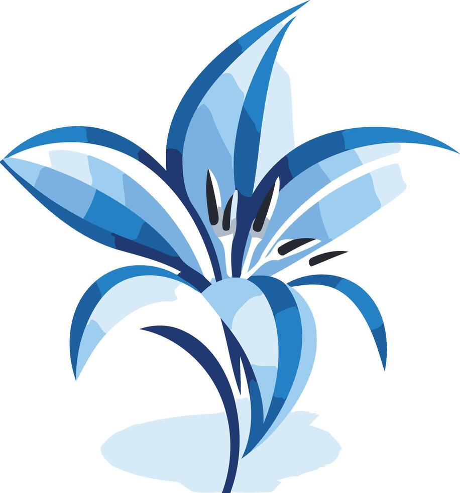 Blue Lily in Watercolor Style vector