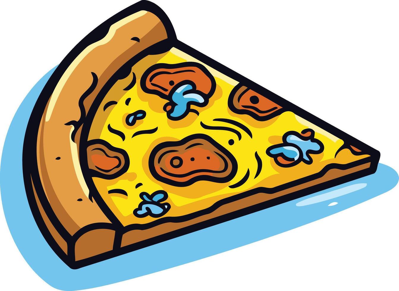 Delicious Slice of Pizza with Toppings vector