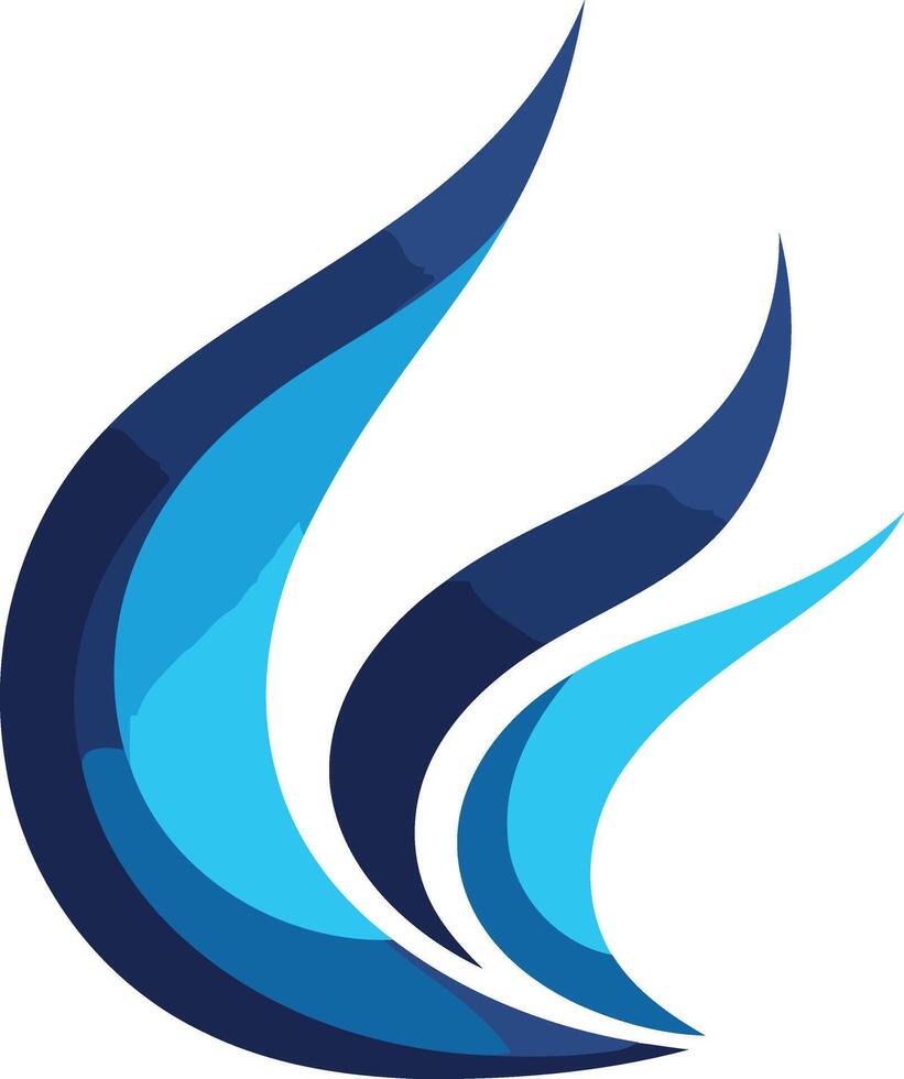 Abstract Blue Flame Logo Design vector