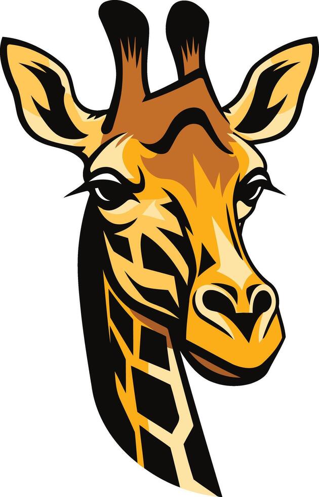 Giraffe Head Portrait Illustration vector