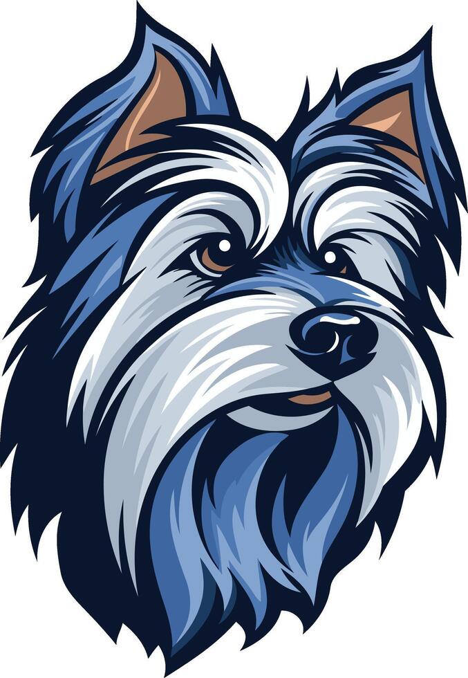 Blue Yorkshire Terrier Portrait vector