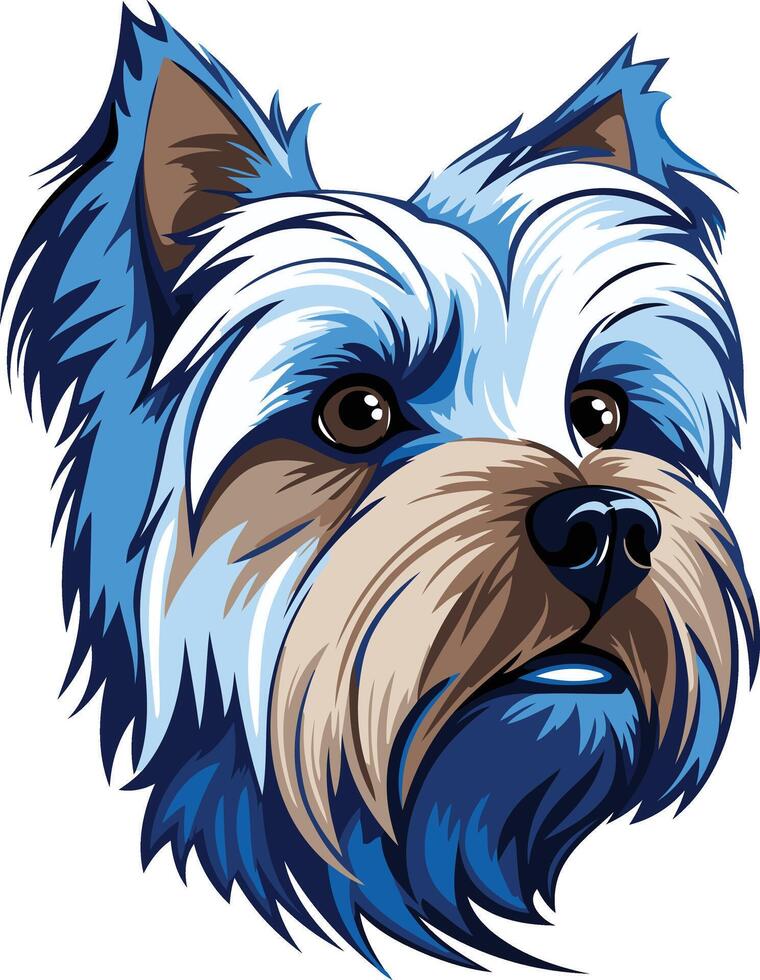 Blue Yorkie Portrait vector