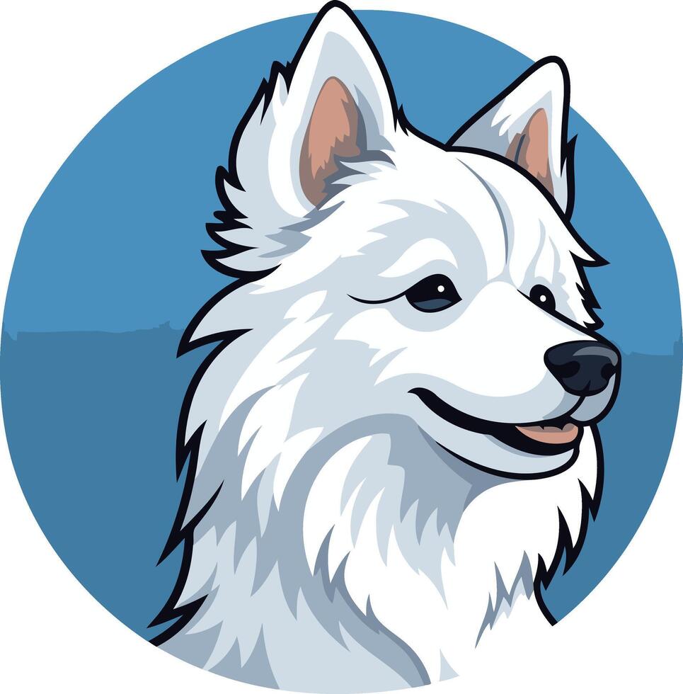 Smiling White Dog Portrait vector
