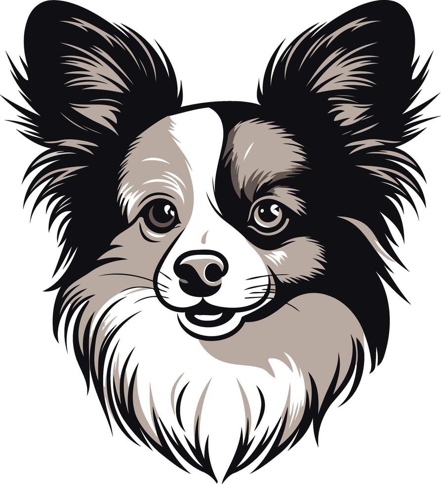 Portrait of a Cheerful Papillon vector