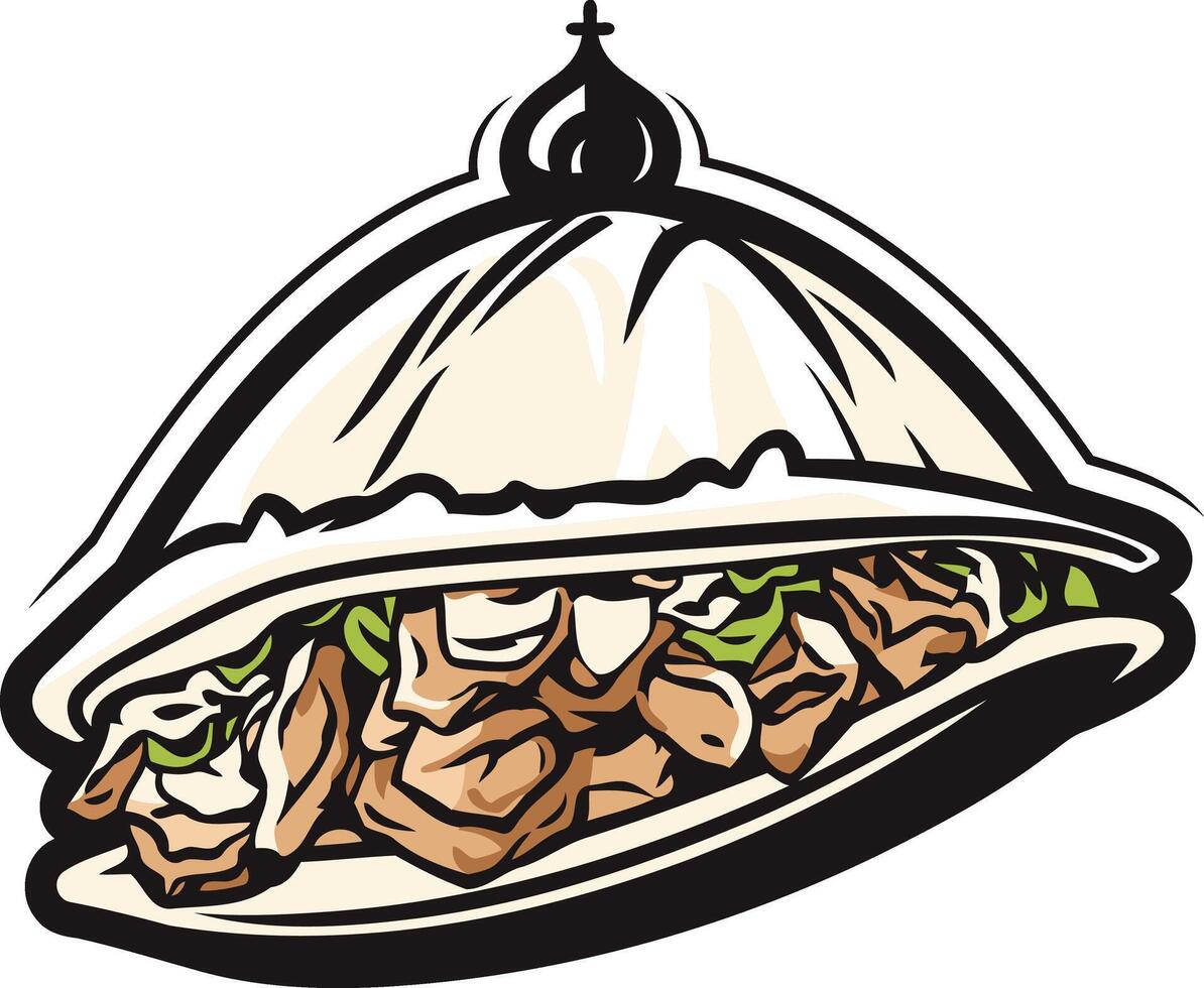 Delicious Shawarma in a Cartoon Style vector