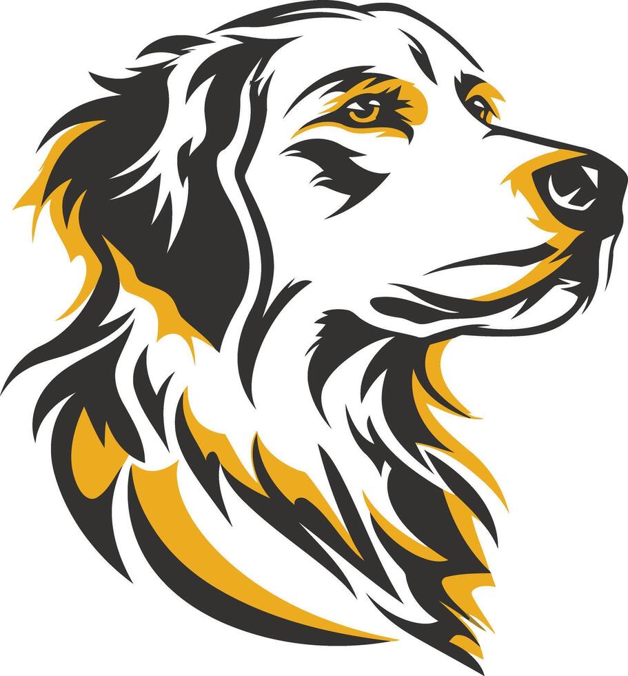 Golden Retriever Head in Artistic Style vector