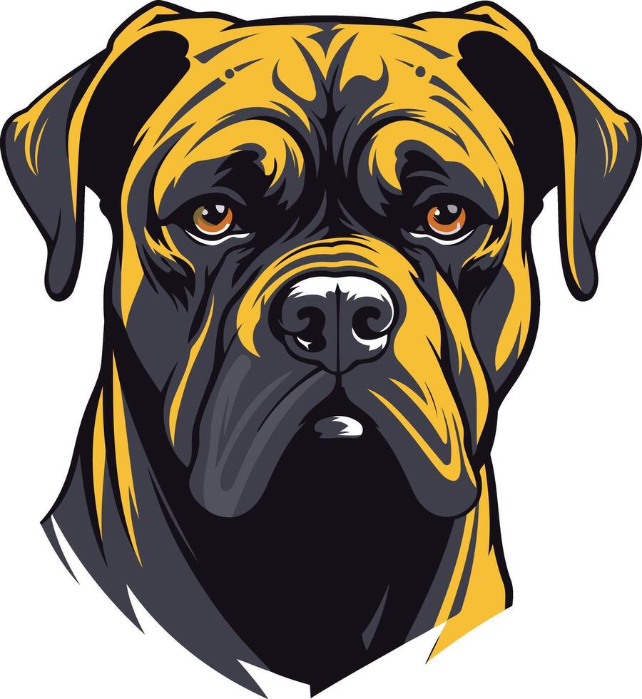Close up Portrait of a Powerful Dog vector