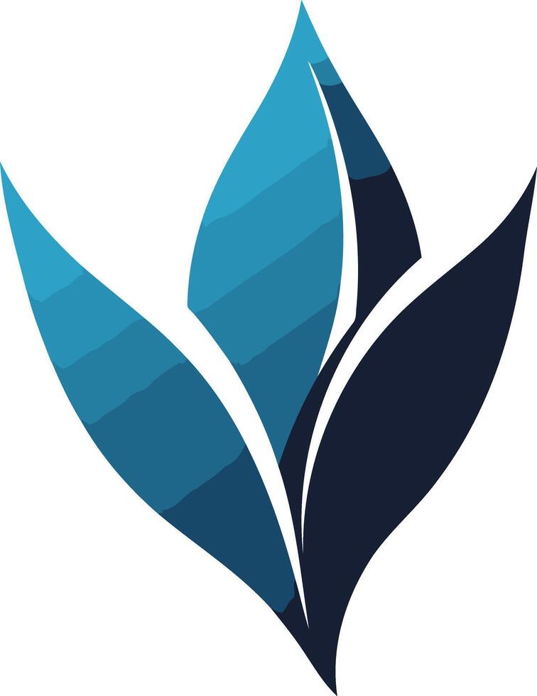Abstract Blue Leaf Logo vector