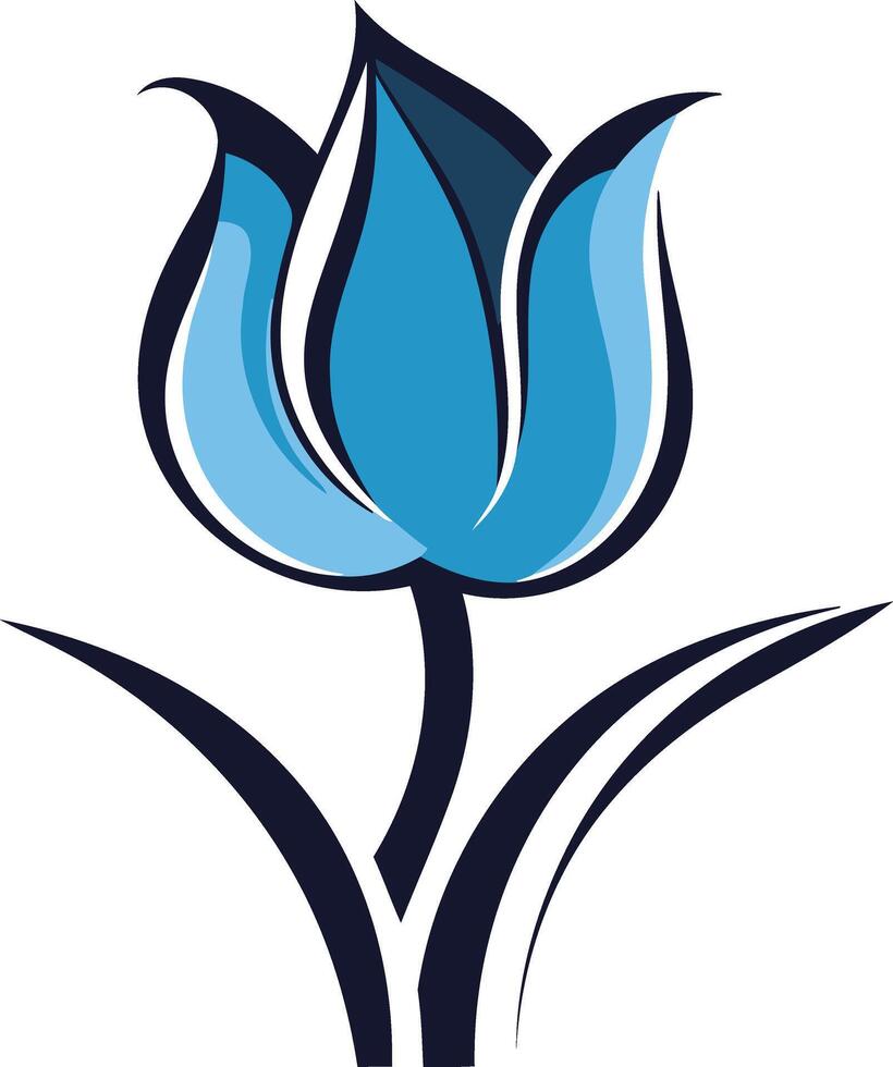 Stylized Blue Tulip Illustration vector