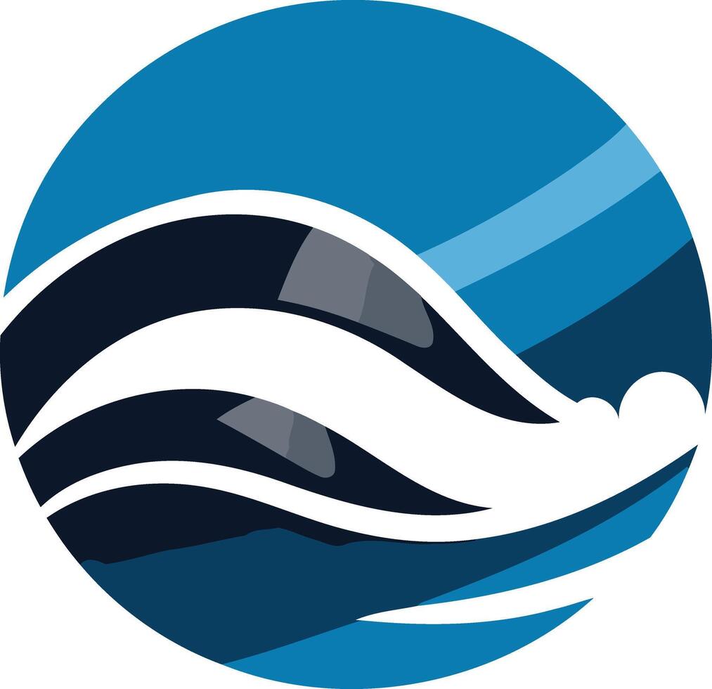 Abstract Wave Illustration in Blue and White vector