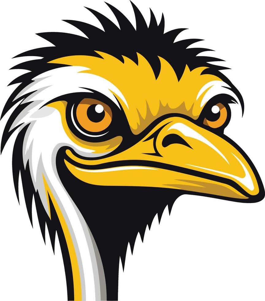 Close up Portrait of an Ostrich's Head vector