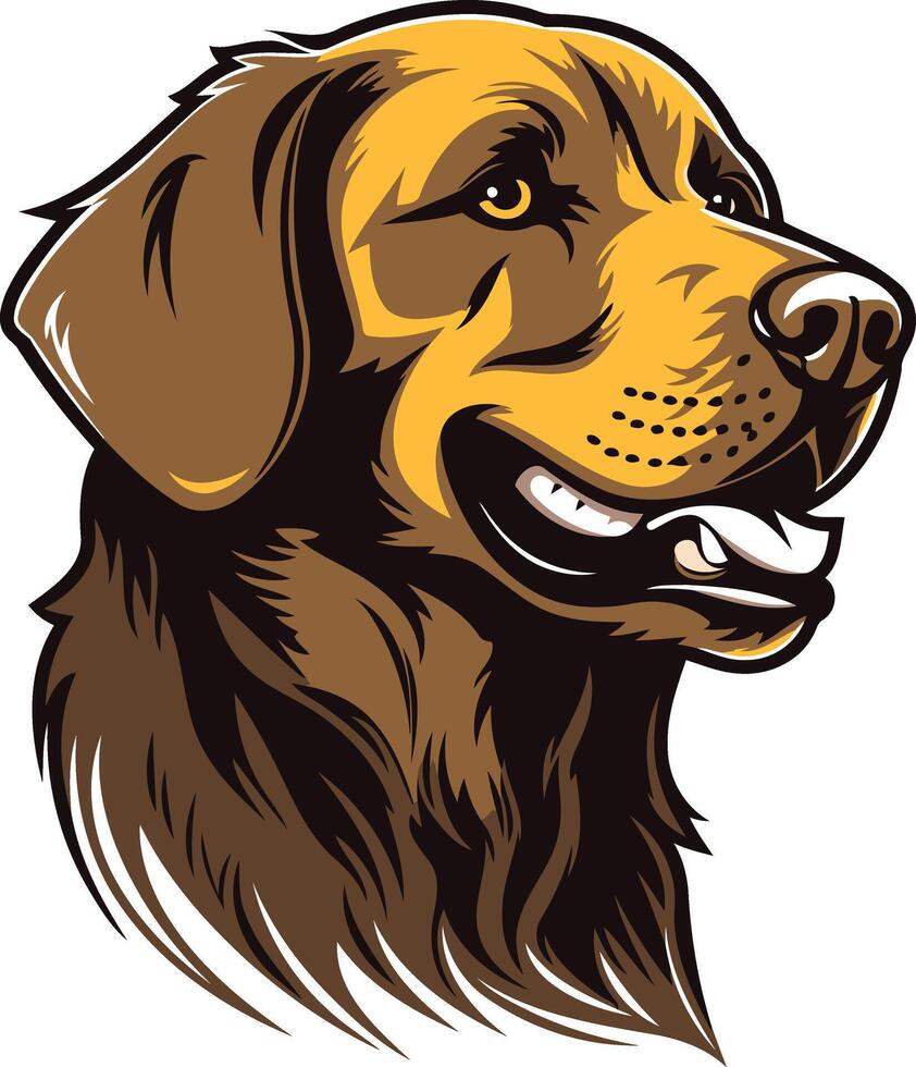 Smiling Golden Retriever Headshot vector