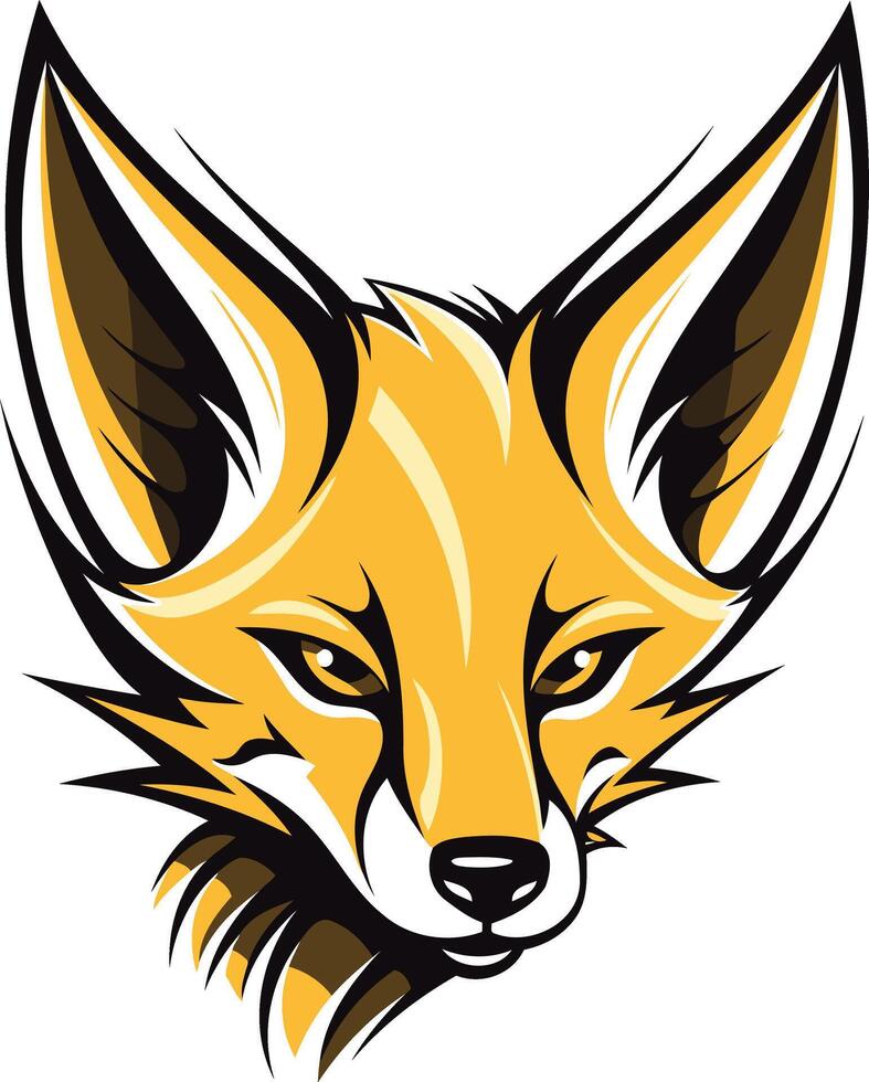 Fennec Fox Head with Striking Yellow Fur vector
