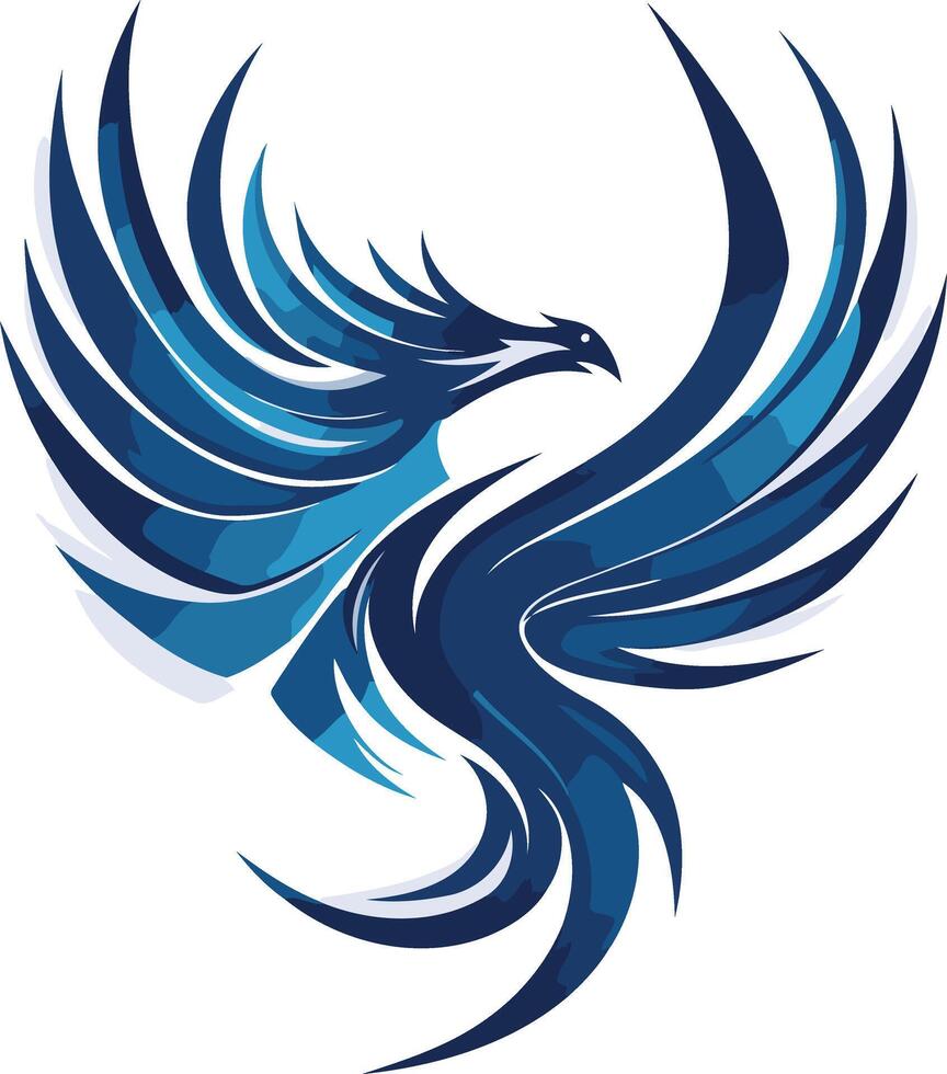 Abstract Blue Phoenix Design vector