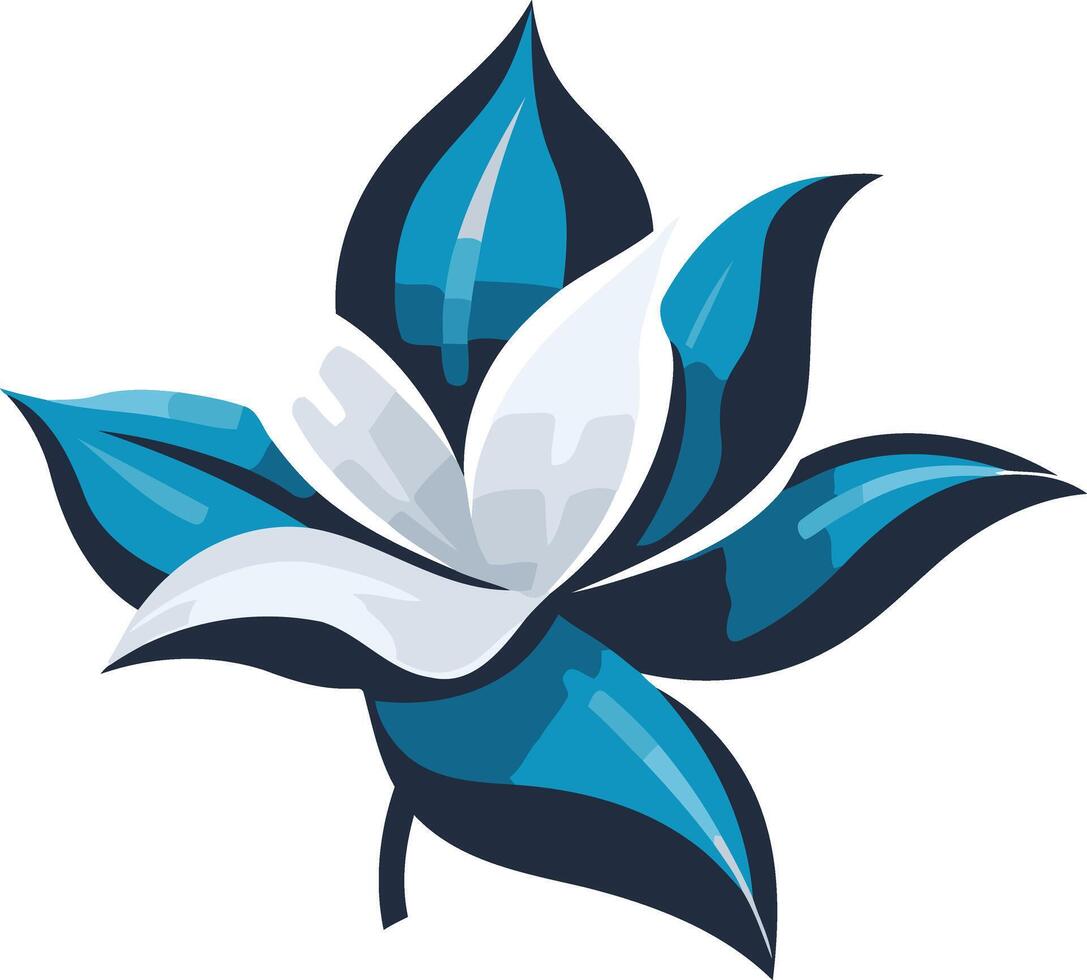 Stylized Blue and White Flower vector