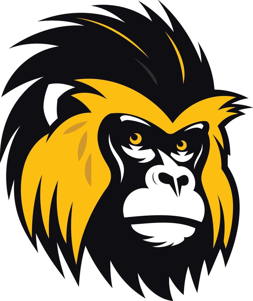 Black and Yellow Primate Illustration vector