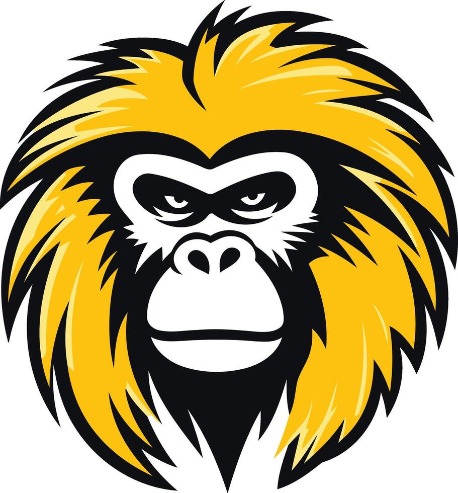 Golden Monkey Head Mascot Illustration vector
