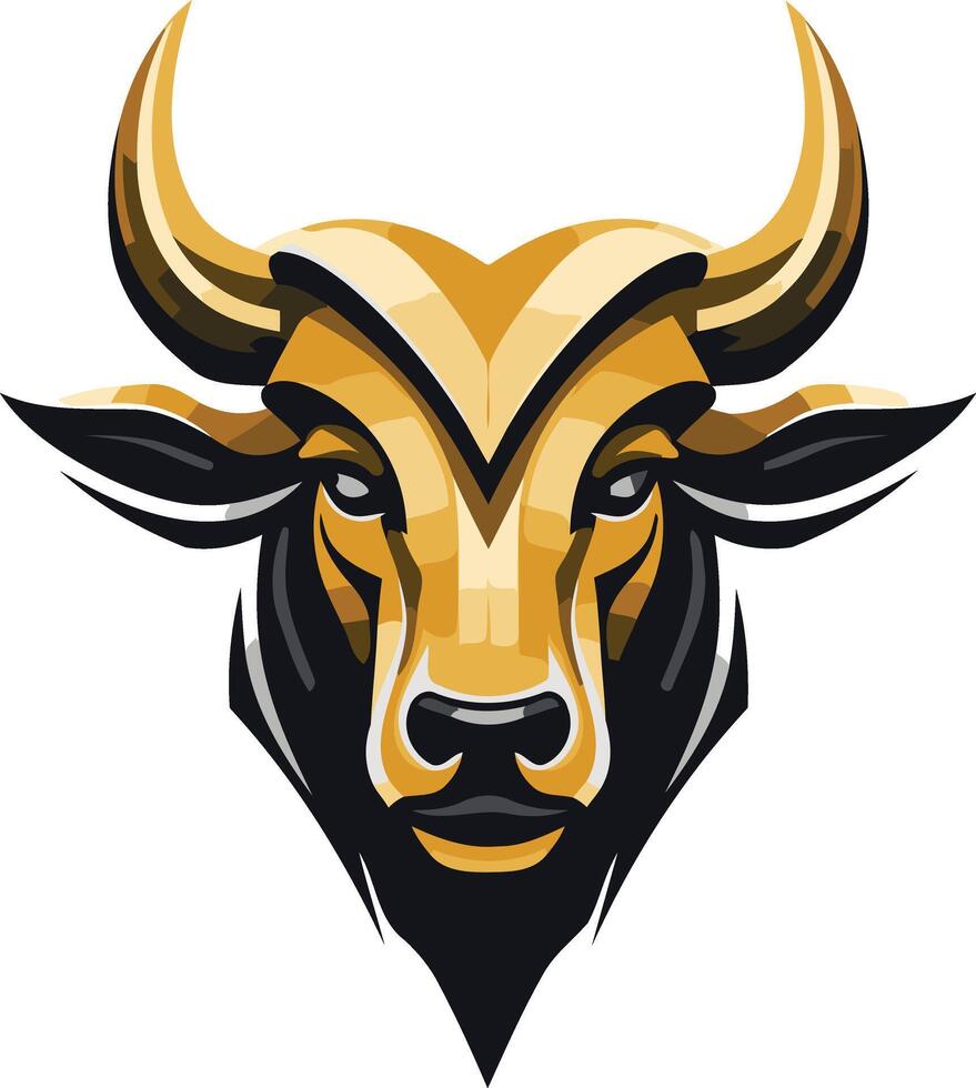Golden Bull Head Mascot Design vector