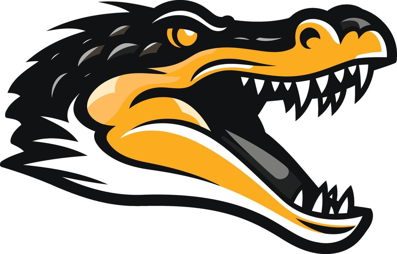 Aggressive Alligator Head Illustration vector