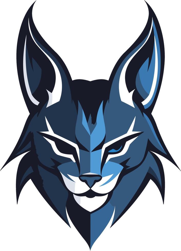 Blue Lynx Mascot Logo Design vector