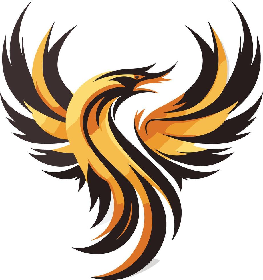 Golden Phoenix in Flight vector