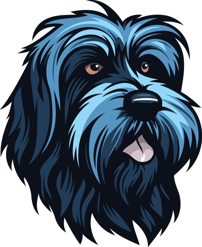 Portrait of a Black and Blue Dog vector