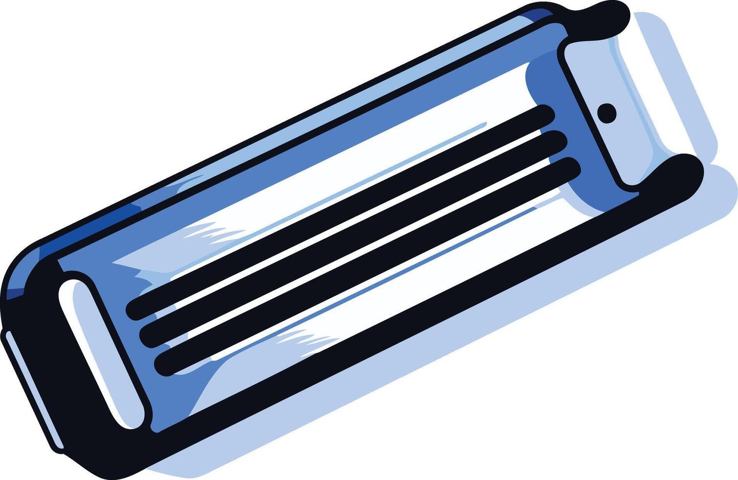 Blue and Black Harmonica vector
