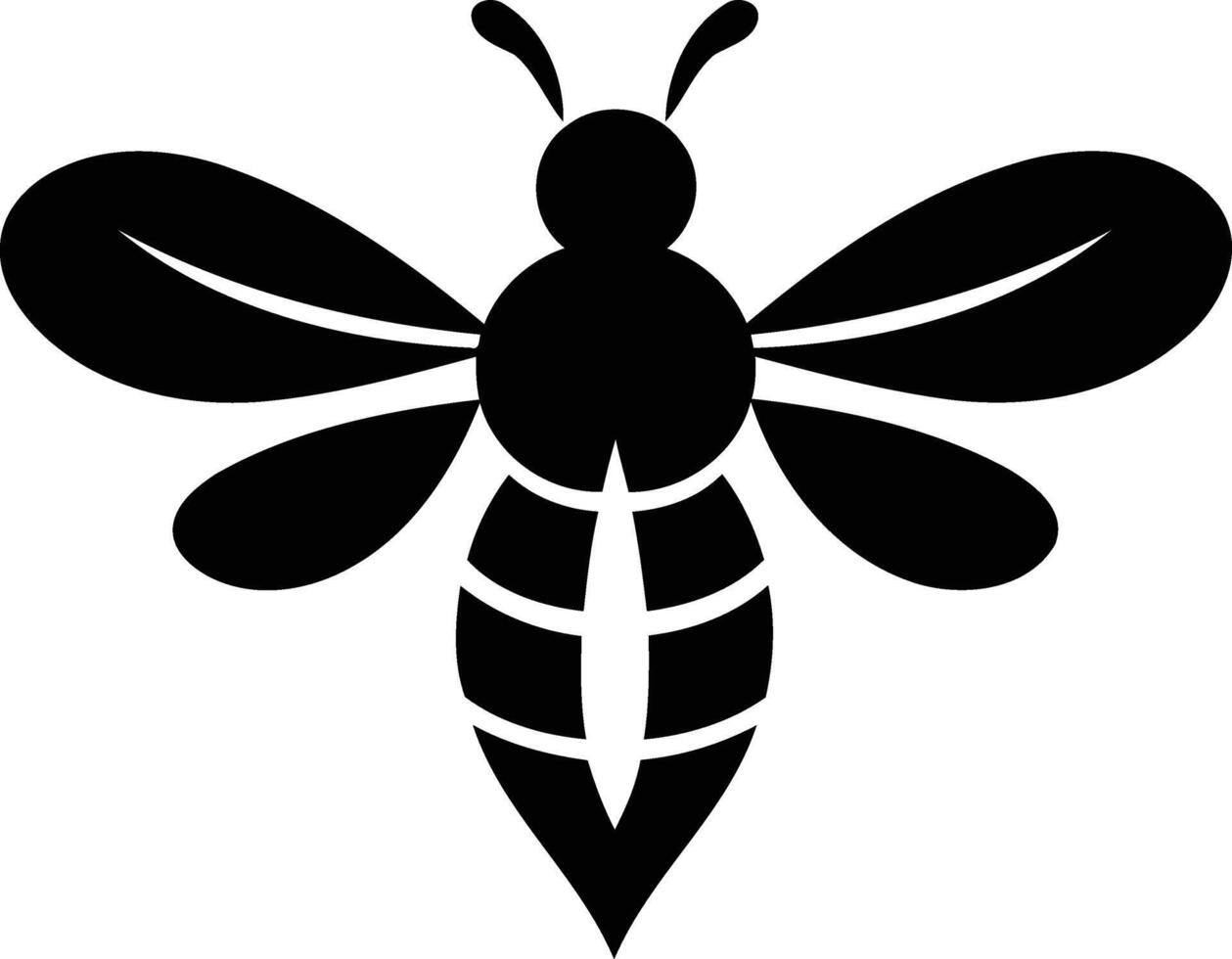 Simple, stylish bee silhouette design, perfect for logo, branding or decoration vector