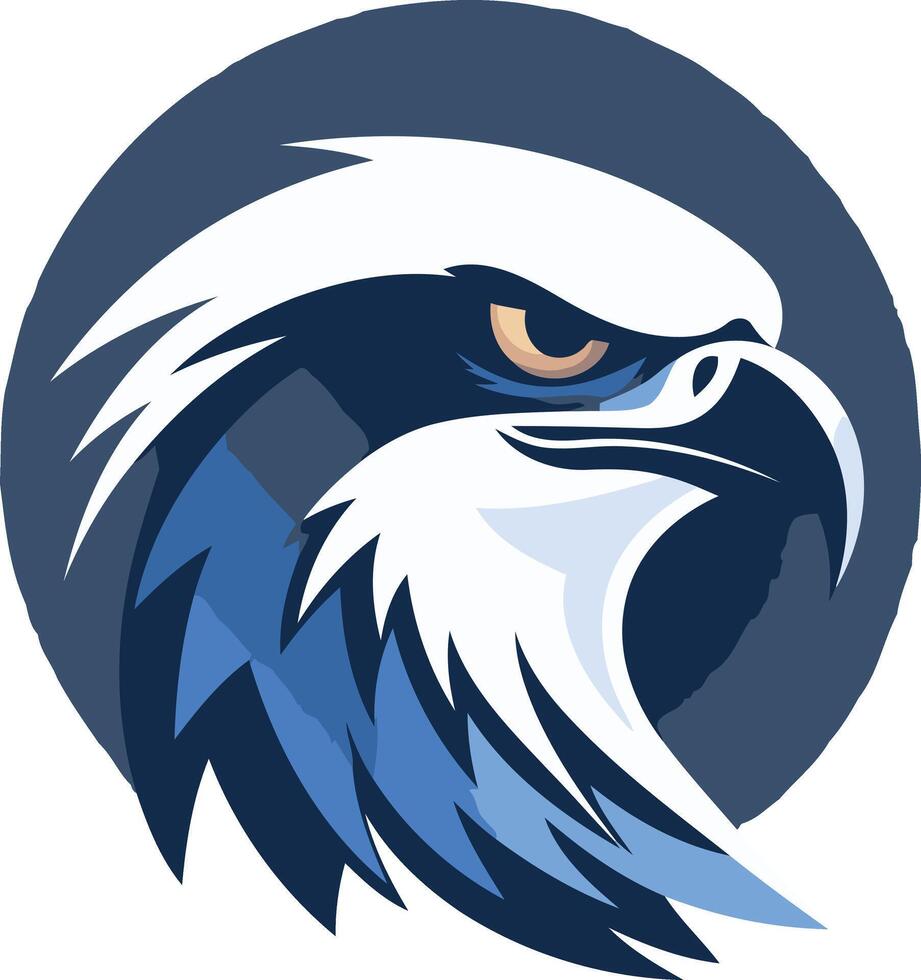 Majestic Eagle Head in Blue and White vector