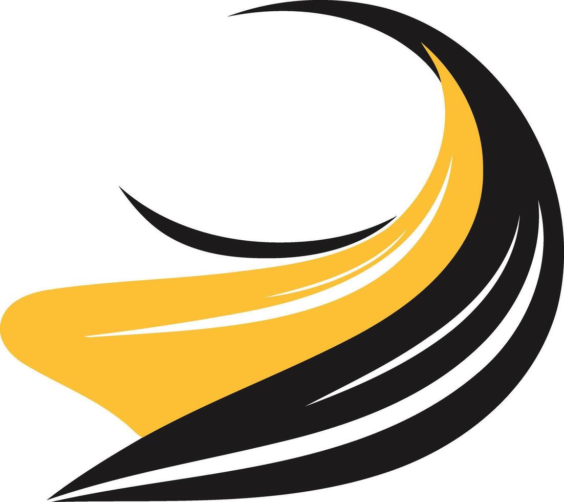 Abstract Design with Yellow and Black Swirls vector