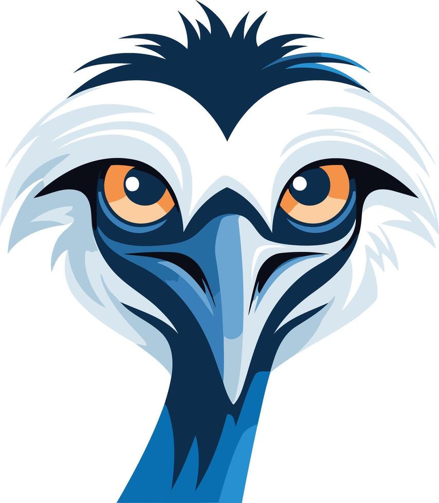 Close up Portrait of an Ostrich vector