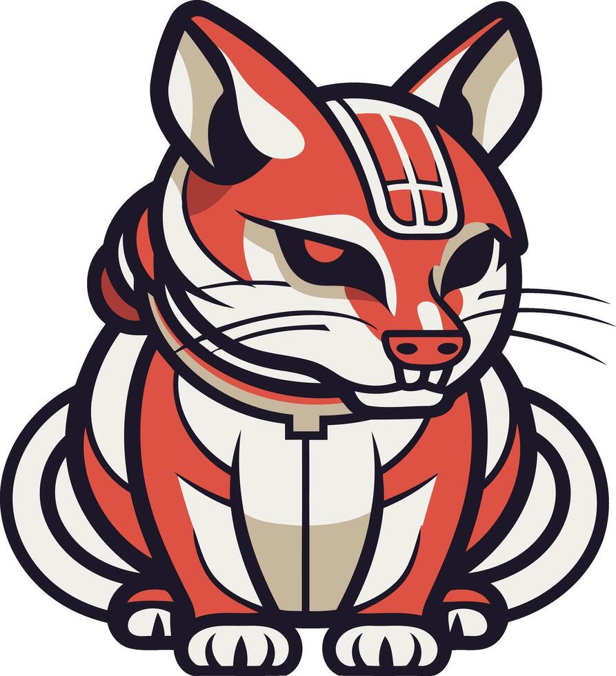 Red and White Cartoon Fox vector