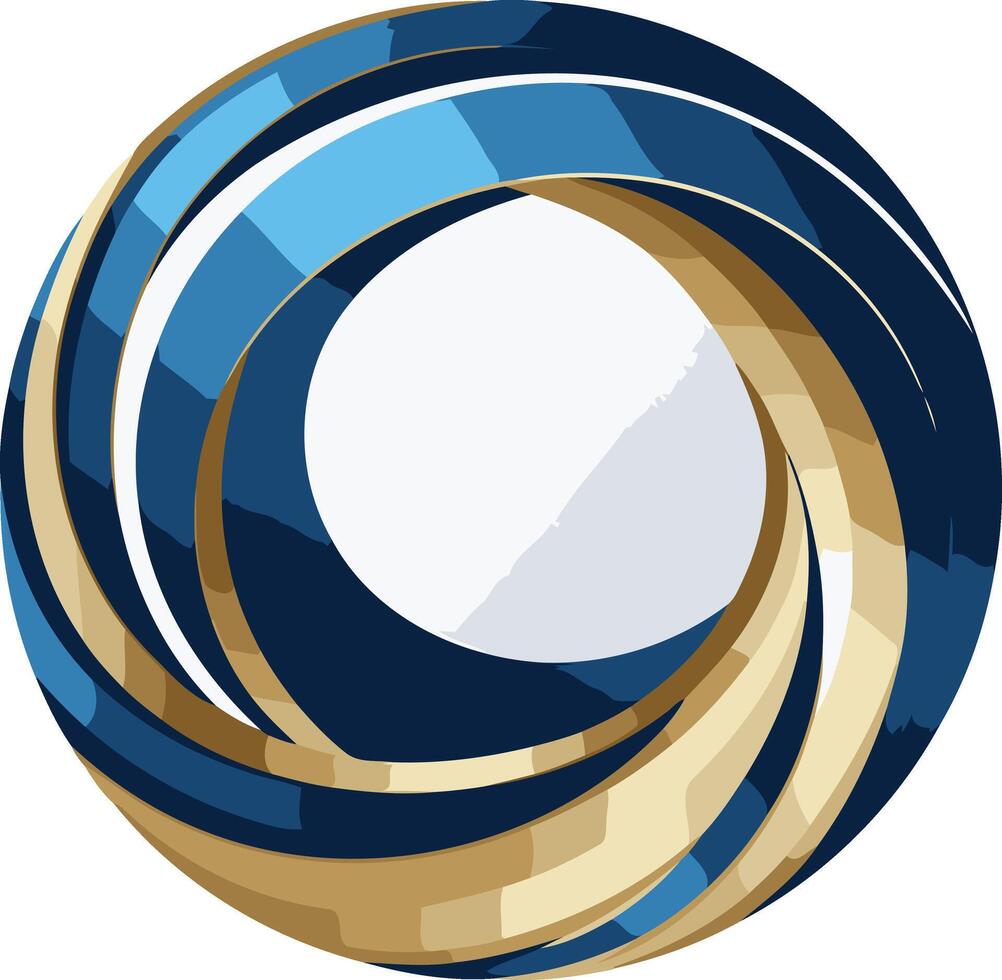 Abstract Swirling Design in Blue and Gold vector