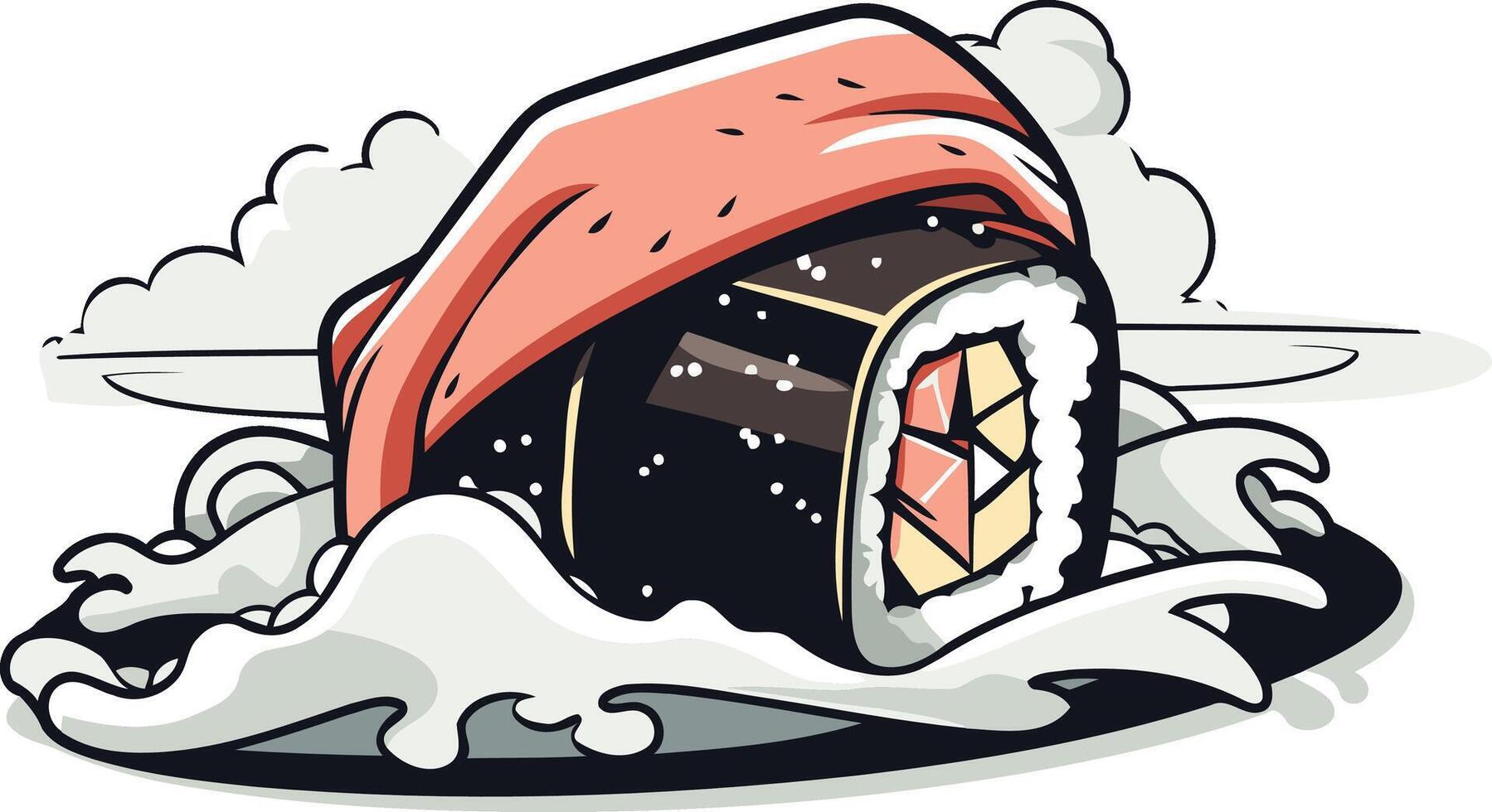 Sushi Roll in a Sea of Whimsy vector