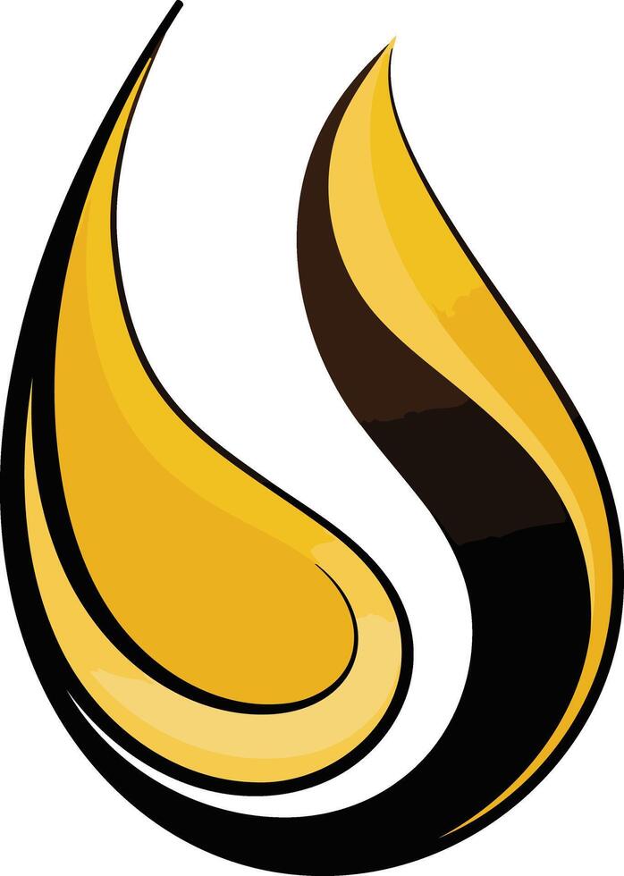 Abstract Yellow and Black Flame Design vector